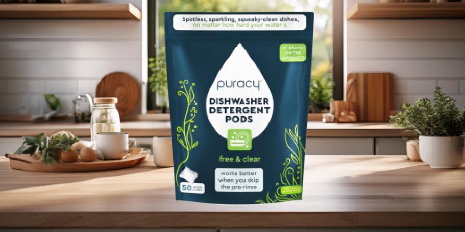 Puracy Natural Plant-Based Dishwasher Pods 50-Count $13 Shipped on Amazon (Reg. $22)