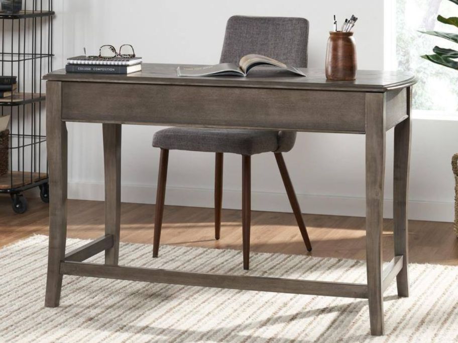 Noble House Rinehart 47.75" Rectangular Grey Wood Standing Desk w/ Lift-Top&nbsp;