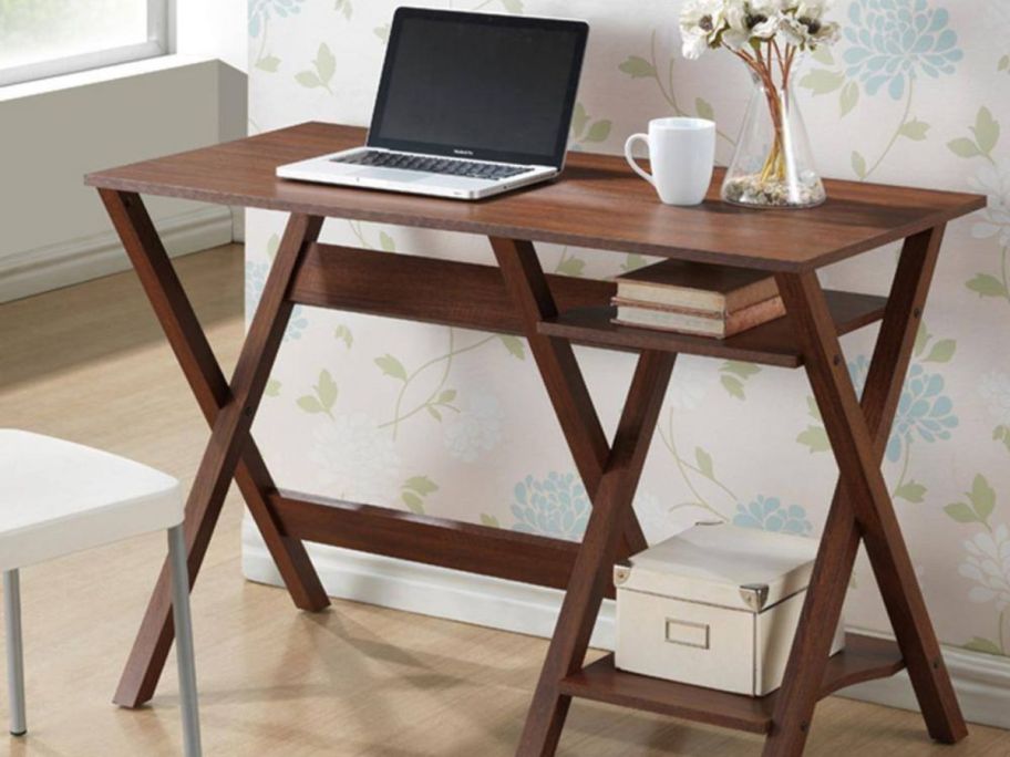 Baxton Studio 43" Rectangular Brown Writing Desks&nbsp;