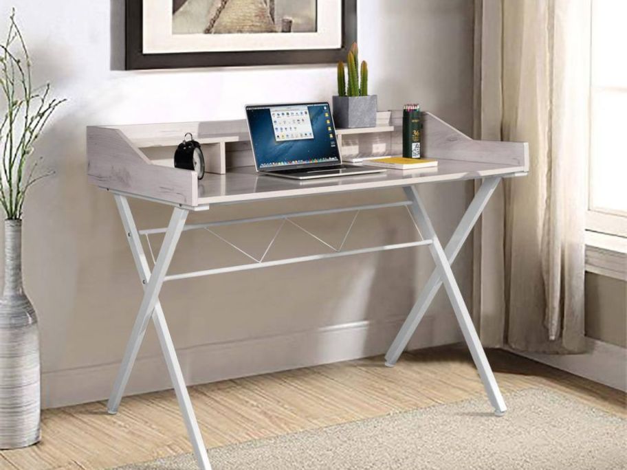 Homy Casa Fort 43" Birch Rectangular Computer Desk w/ Shelf&nbsp;