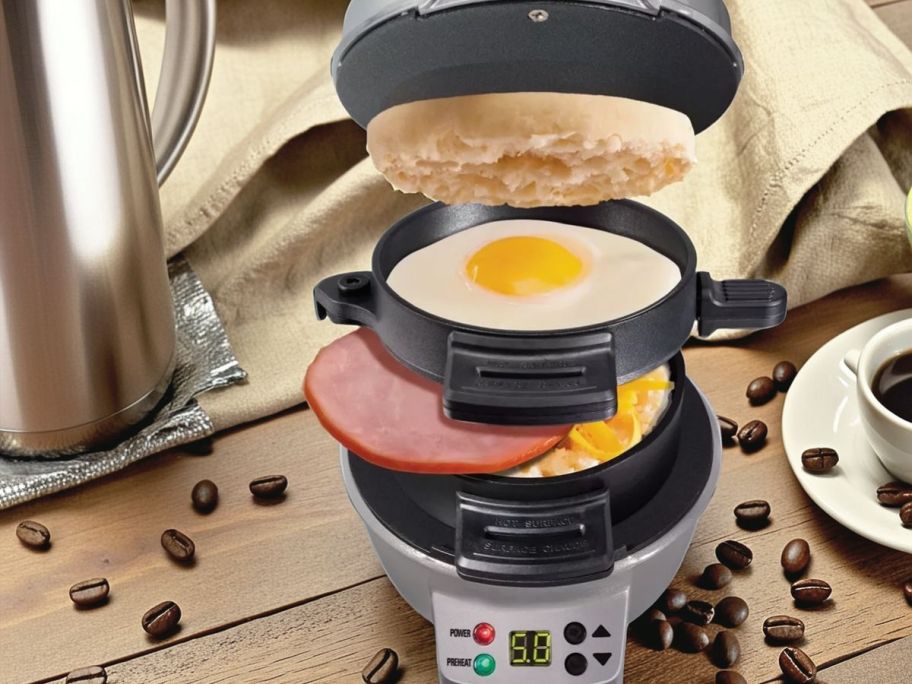breakfast sandwich maker on table 