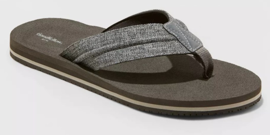 grey flip flops