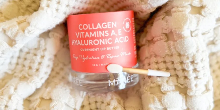maree lip mask jar on blanket