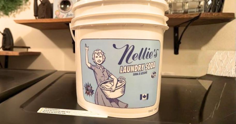 Nellie's Laundry Soda 800 Loads tub on washing machine
