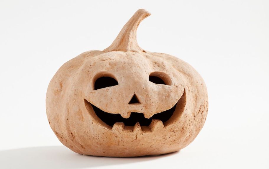 stock photo of Handmade Terracotta Jack O' Lantern