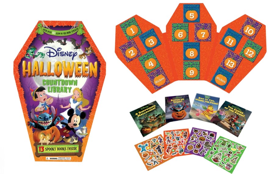 coffin shaped halloween countdown calendar with mini books