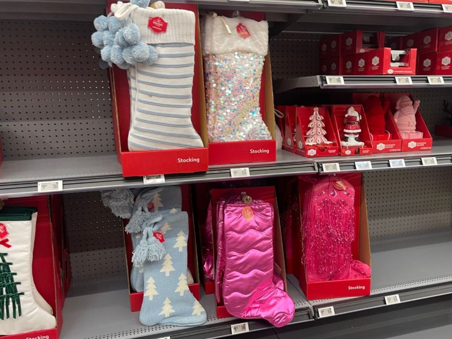 Christmas Stockings displayed in a store