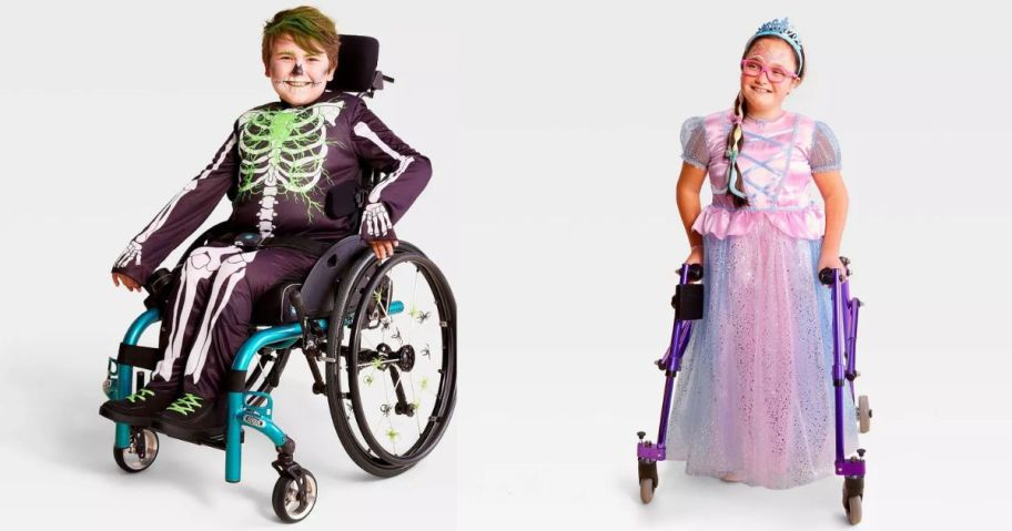 two adaptive kids costumes