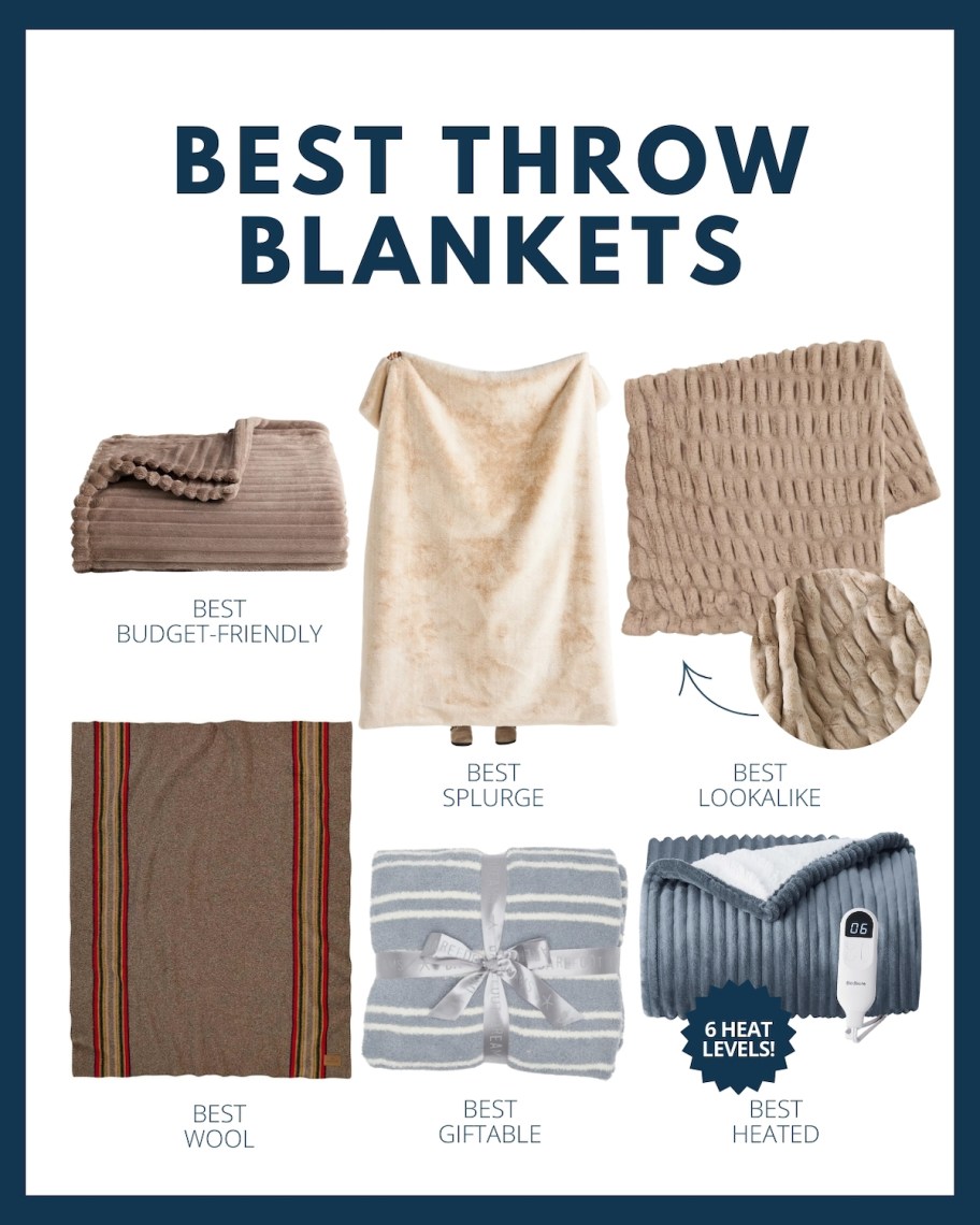 best throw blankets collage graphic