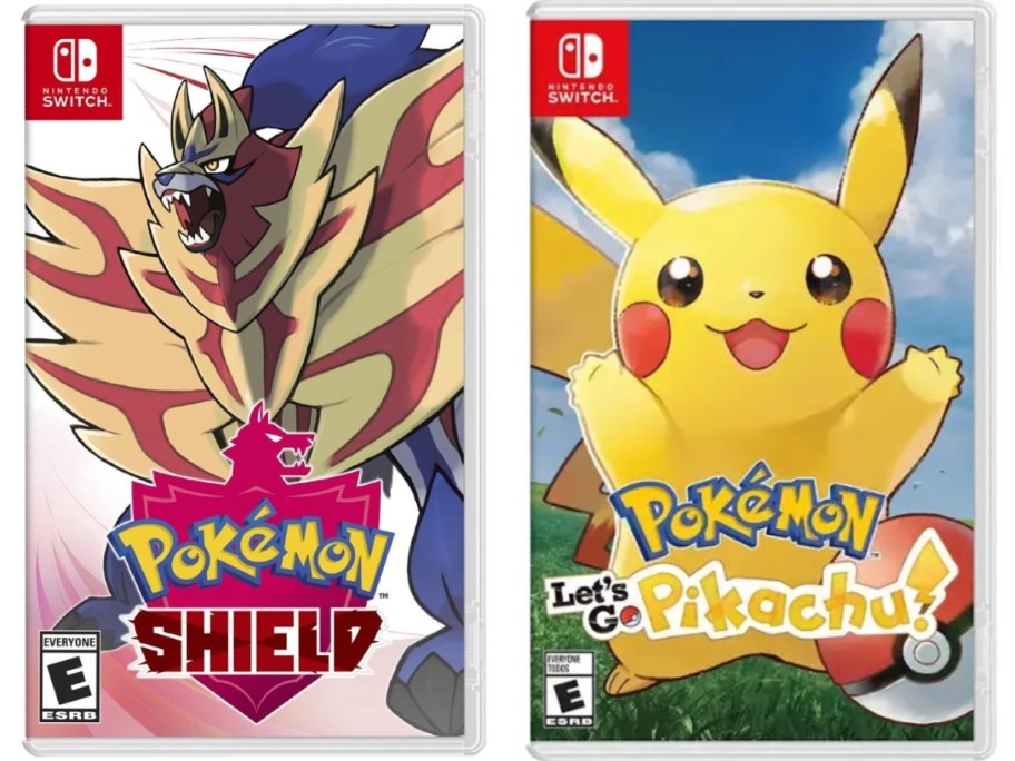 Nintendo Switch Game box covers - Pokemon Shield and Pok&eacute;mon, Let's go Pikachu