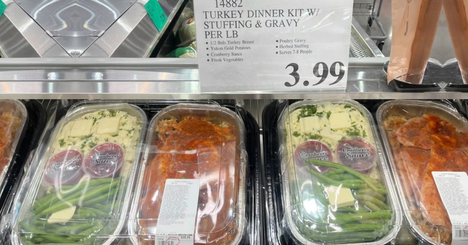 Turkey dinner on display in Costco warehouse