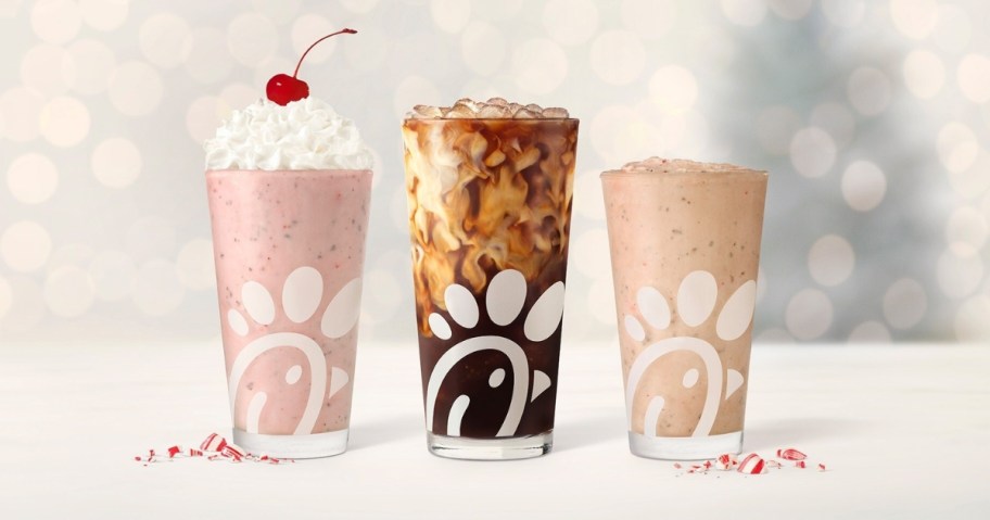3 Chick-fil-A peppermint drinks