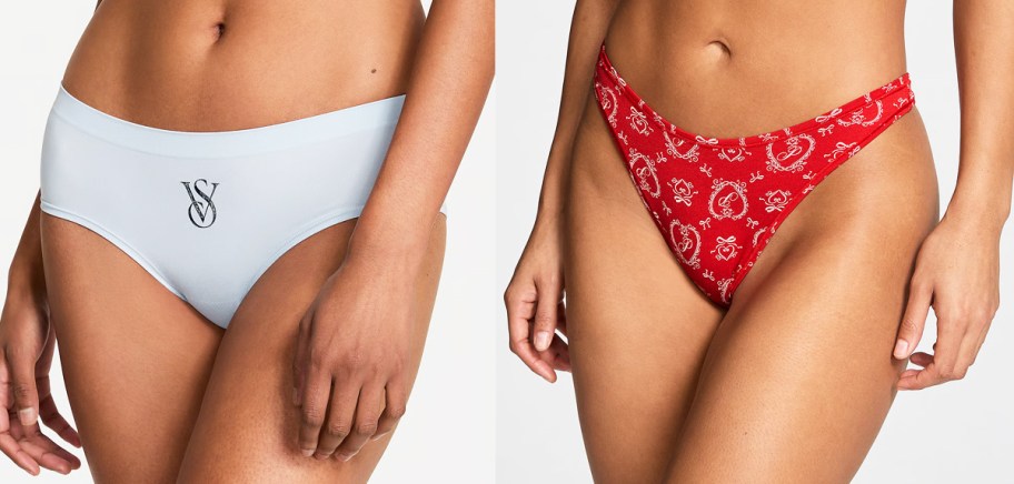 two women modeling Victoria's Secret Panties