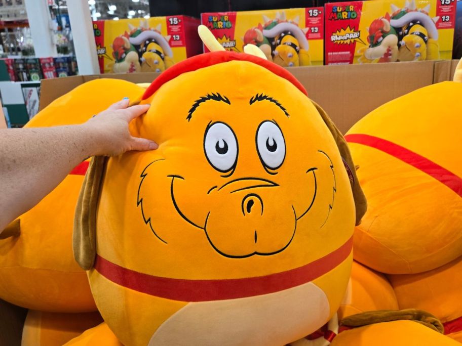 hand holding Max Squishmallow in store
