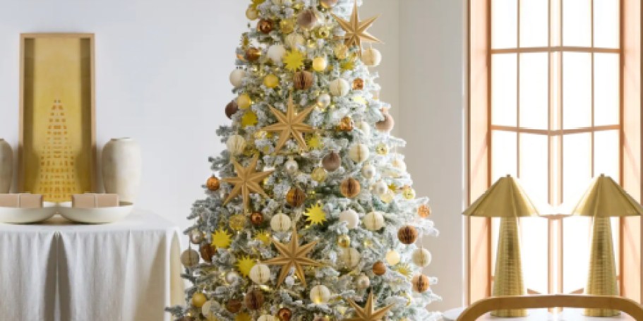Quince Flocked Christmas Tree Back in Stock ($525 Less Than Balsam Hill!)