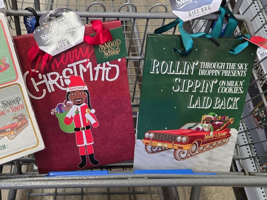 snoop on the stoop gift bags in cart in store