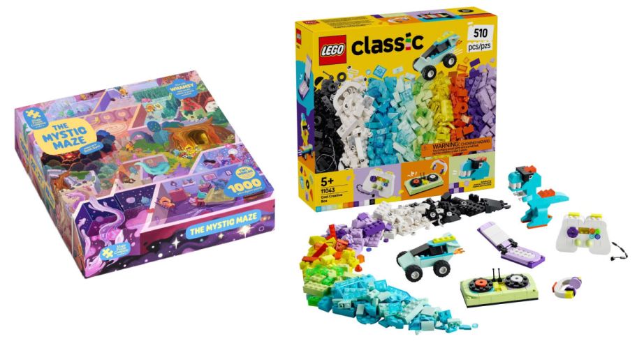 puzzle next to lego set