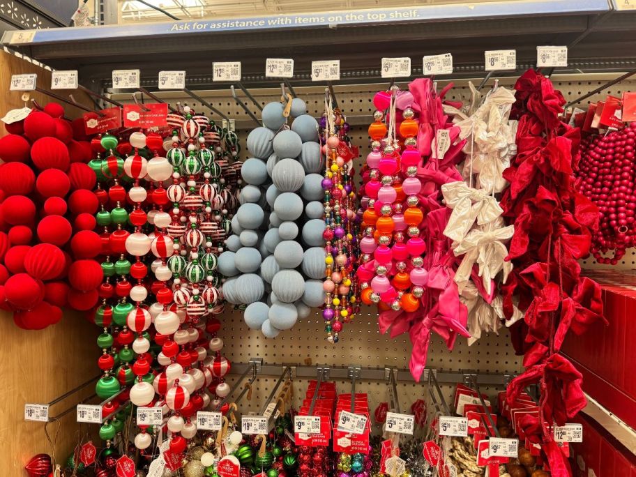 Christmas Garland hanging in store