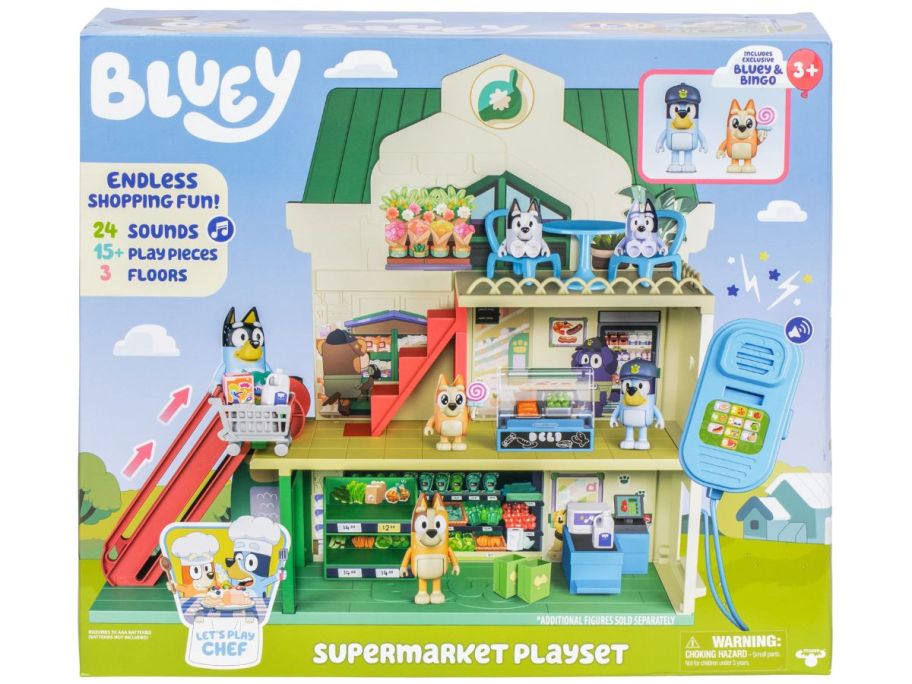 Bluey Supermarket Playset box