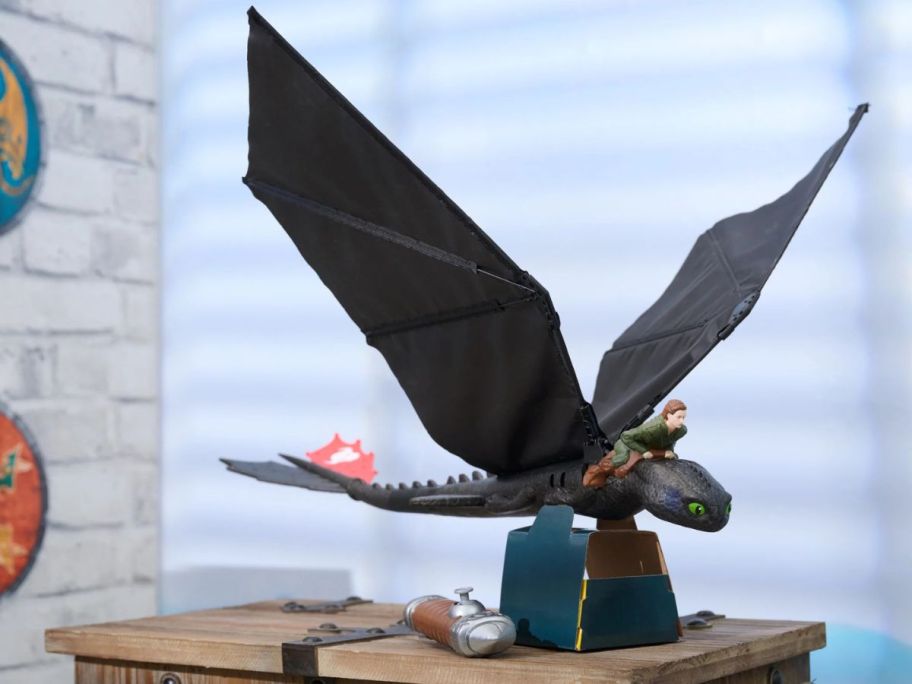 How to Train Your Dragon Remote Control Flying Toothless Toy on table