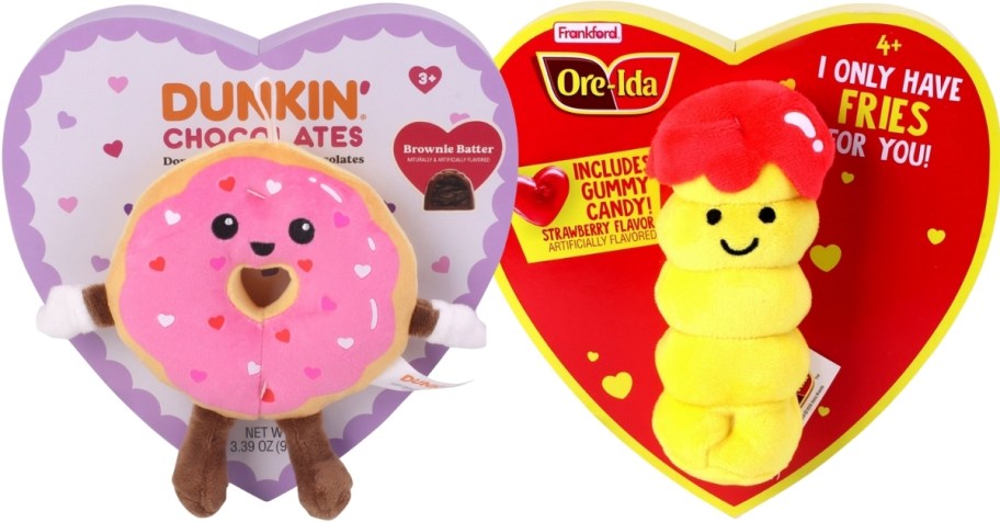 Valentines Heart Boxes with plush and candy