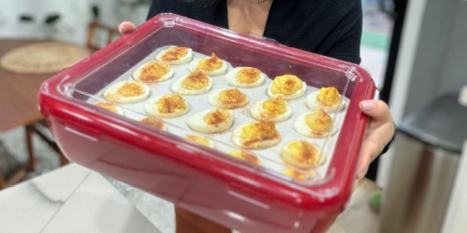 WOW! Fancy Panz Food Serving Tray, Charcuterie Insert AND Deviled Egg Insert $39 Shipped on Amazon