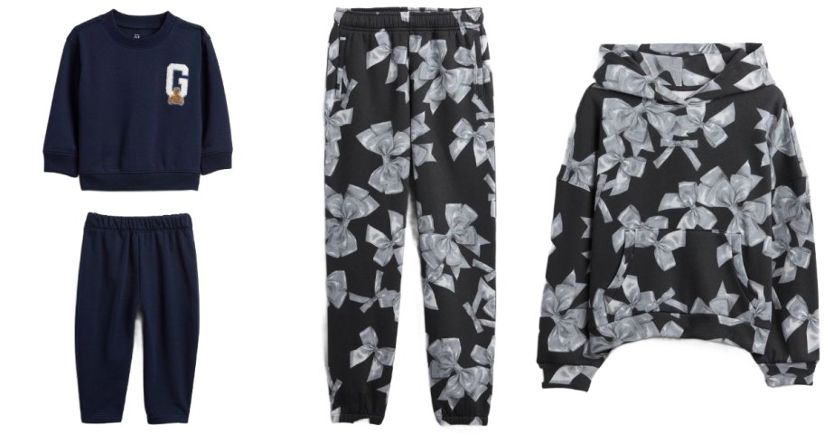 Stock images of GAP sweatshirts and sweatpants