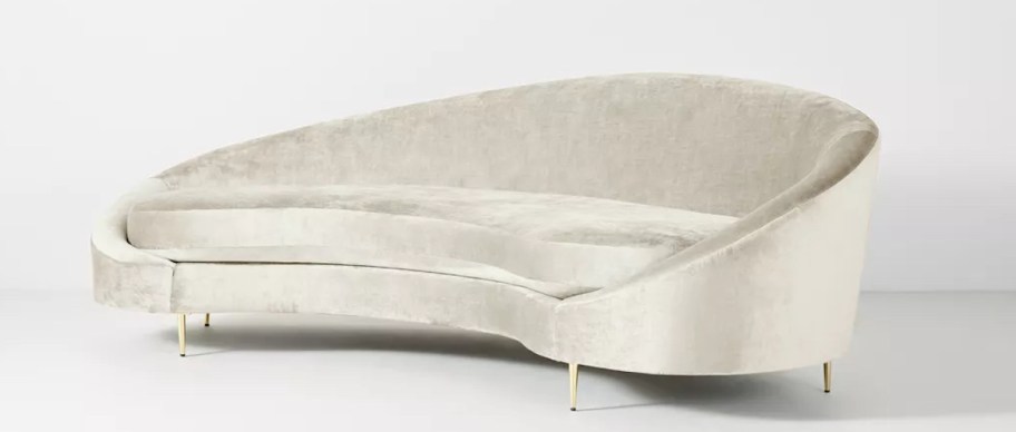 stock photo of white curvy sofa