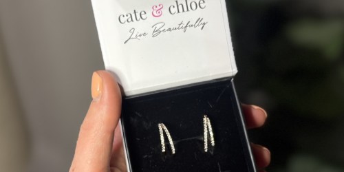Cate & Chloe Crystal Double Hoop Earrings Just $14.99