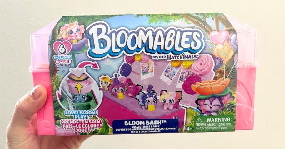 hand holding Hatchimals Bloomables Bloom Bash Collectibles Pack