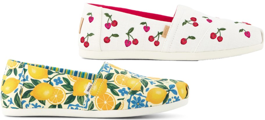 lemon and cherry print sneakers