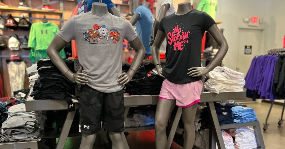 under armour clothes on mannequins
