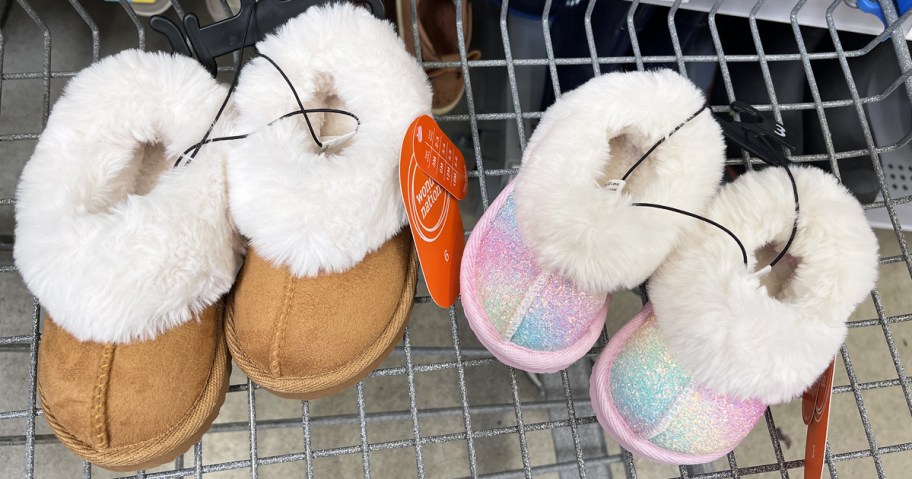2 pairs of fuzzy slippers in shopping cart