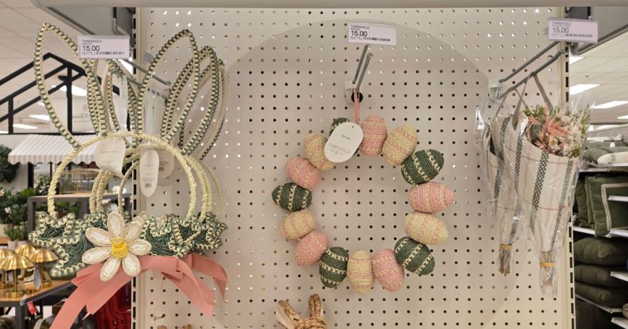 Three different Easter wreathes from Target