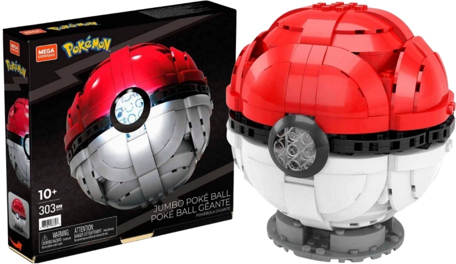 poke ball building toy assembled