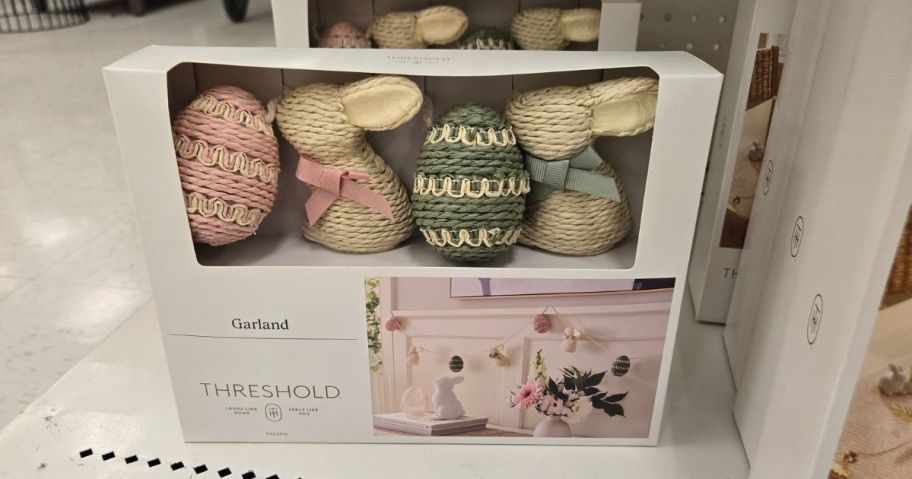 easter garland in its box at the store