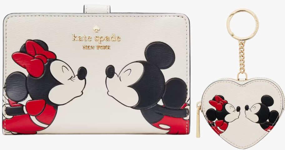 a Minnie & Mickey Mouse Kate Spade wallet and bag charm
