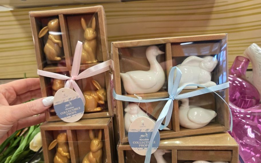 Easter collectible props on display