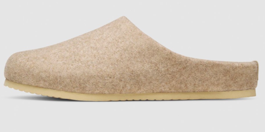 beige wool slippers