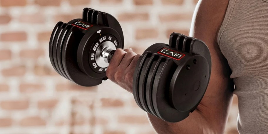 hand holding dumbbell