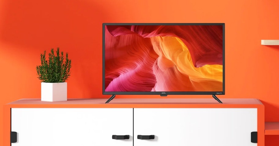 small tv on tv stand