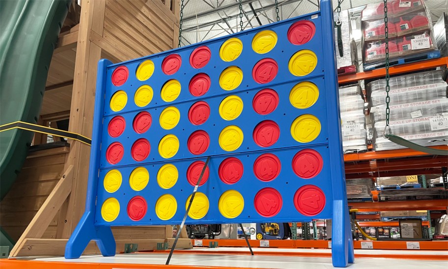 giant connect 4 game on display in costco store