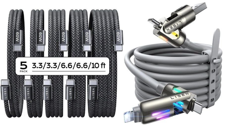 6 charging cables 