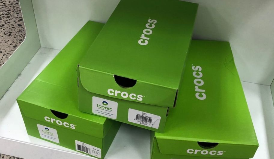 three crocs boxes