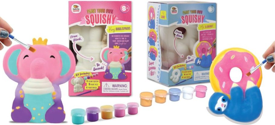 elephant and sloth squishy craft kits