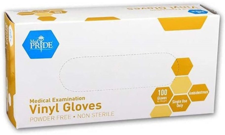 MedPride Powder-Free Vinyl Exam Gloves 100-Count - Large box