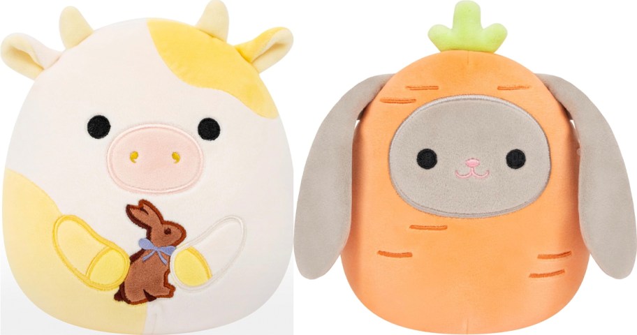cow and bunny easter plushes 