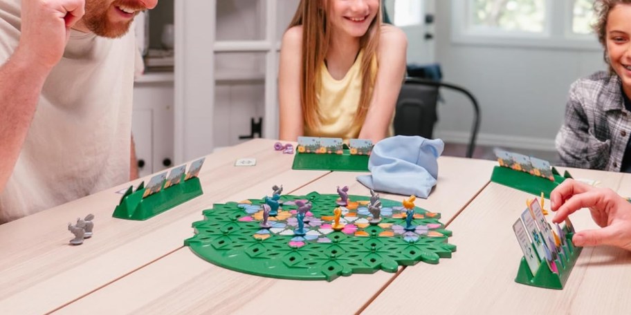 family playing wild flowers game