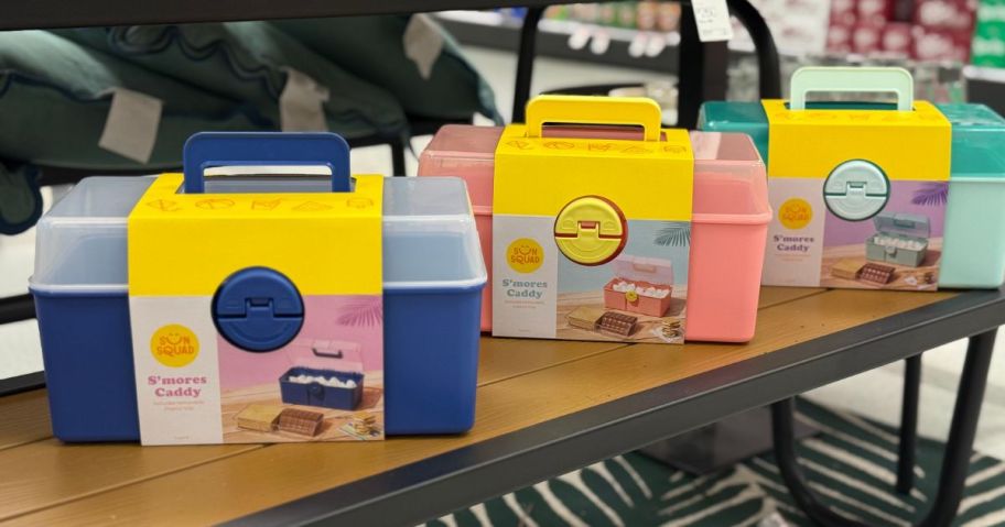 Sun Squad S'mores Caddies on shelf in store