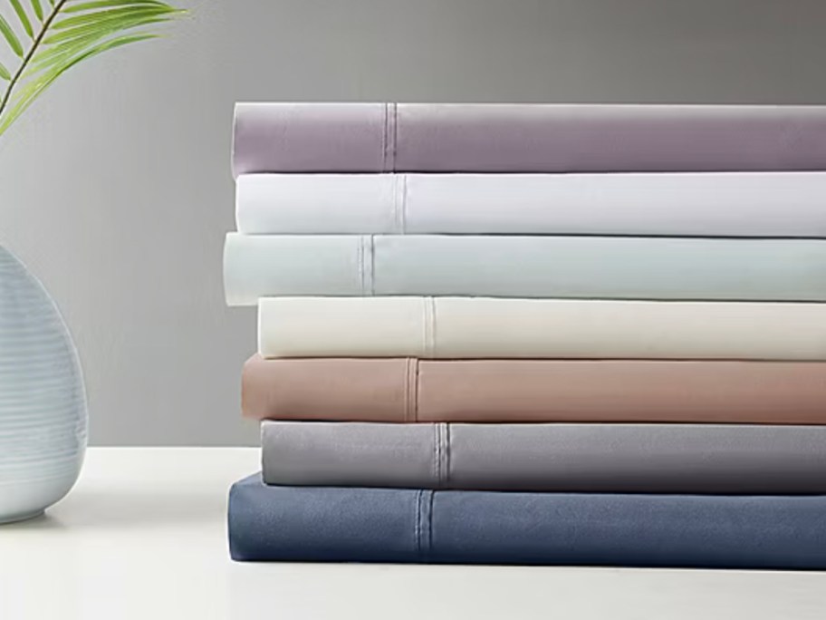 stack of sheets on table